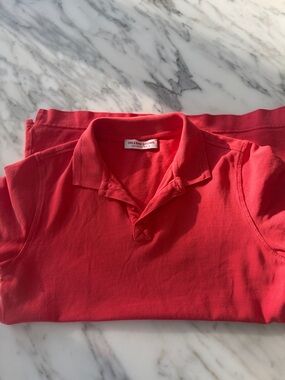 Orlebar Brown kids Coral-Red Piqué Polo